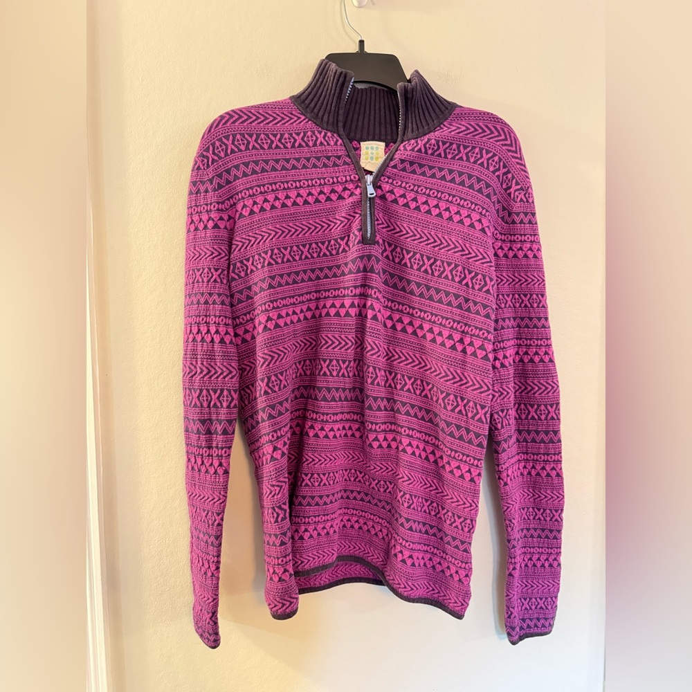 Title Nine Tribal Patterned Pullover Sweater With… - image 1
